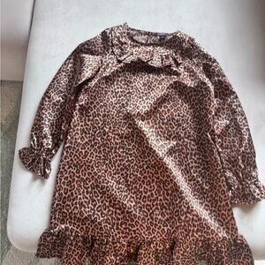 Leopard Print Satin Dress